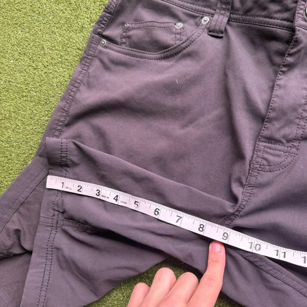 Prana Zion Shorts Mens 34 Dark Grey Charcoal Hiking Outdoor Stretch 9 Inch